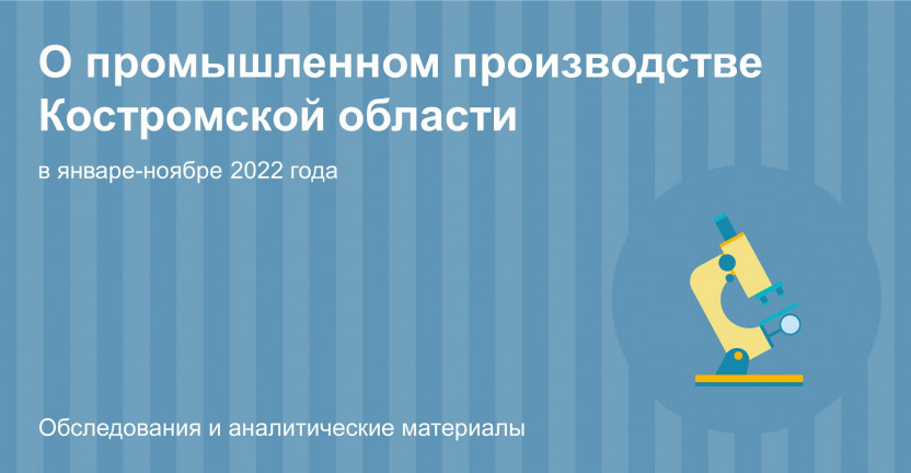 О промышленном производстве Костромской области в январе-ноябре 2022 года